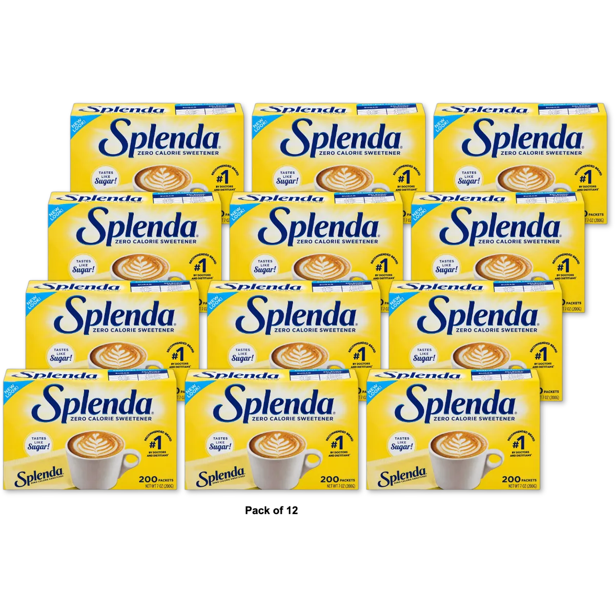 Splenda Ideal For Whole Family No Calorie Sweetener Individual Packets For Cooking And Baking 7oz (Pack of 12)