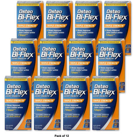 Osteo Bi-Flex Glucosamine Chondroitin Triple Strength Caplets By Sundown80 Each 5.6oz (Pack of 12)