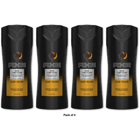Axe Body Wash Refreshing Fragrances Dark Temptation16Oz. (Pack of 4)