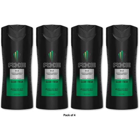 Axe Kilo Revitalizing Shower Gel for Men 16Oz (Pack of 4)