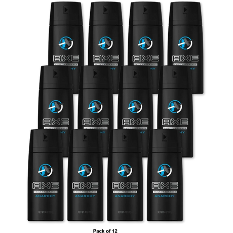 Axe Deodorant Body Spray For Men Anarchy4Oz (Pack of 12)