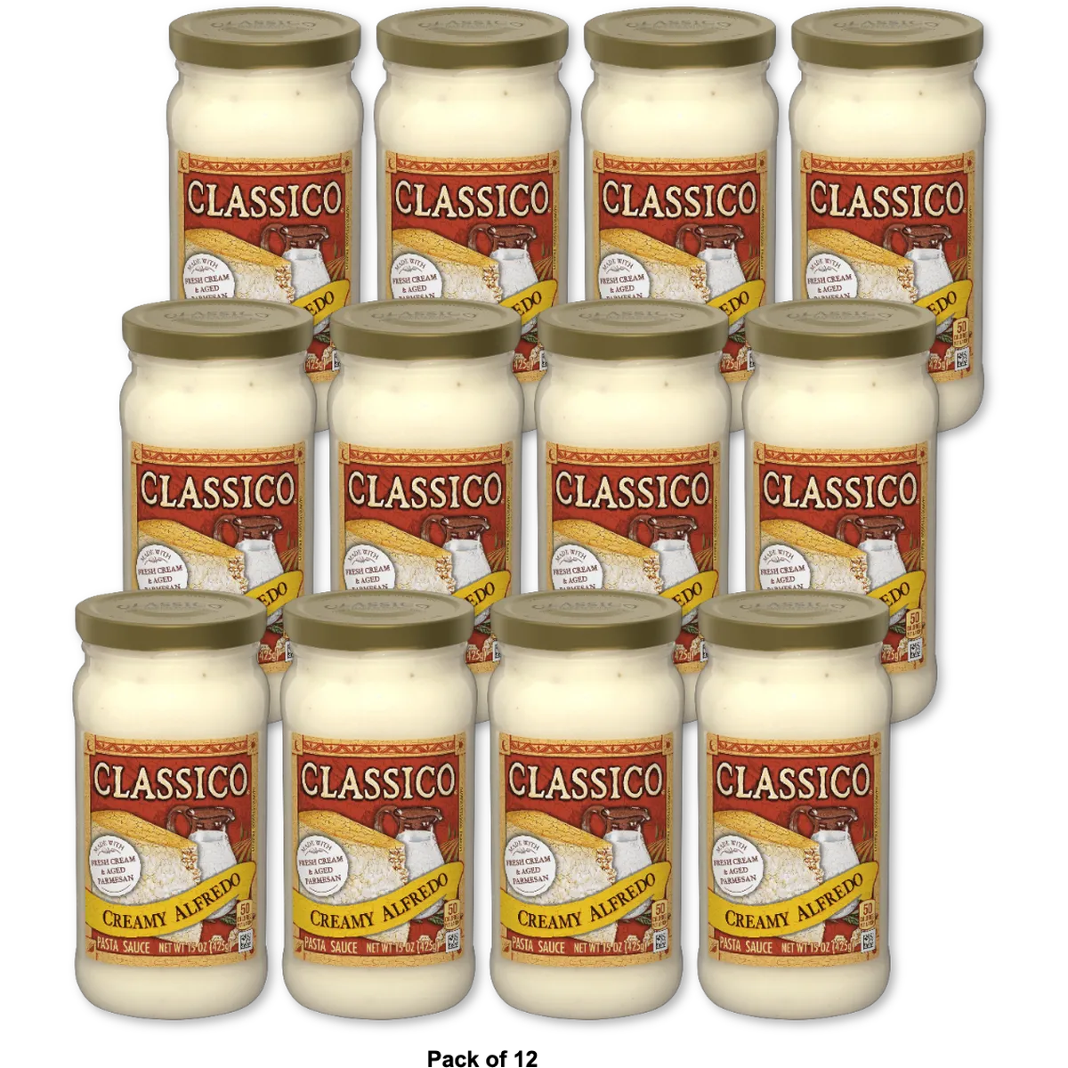 Classico Pasta Sauce Four Cheese Alfredo 15Oz(Pack of 12)