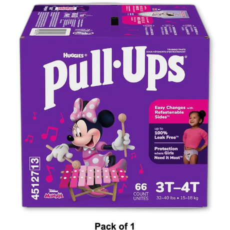 Pull-Ups Learning Designs Training Pants for Girls Size 3T-4T 66 Count 65.12oz(image may vary) (Pack of 1)