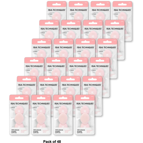 Real Techniques Mini Miracle Concealer Puff Trio 3 Ct 0.15Oz (Pack Of 48)