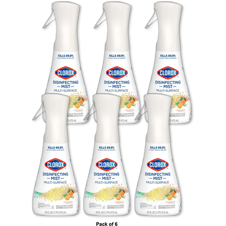 Clorox Disinfectant Mist Multi-Surface Spray Lemongrass Mandarin 16 fl oz (Pack of 6)