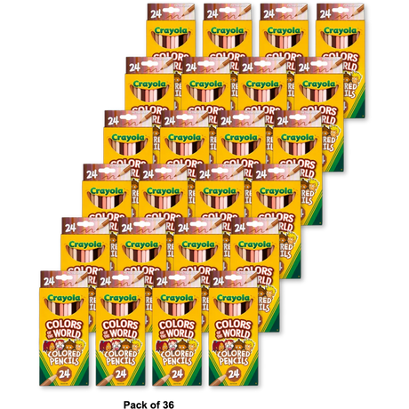 Crayola Colored Pencils 24 Pack Colors of the World Skin Tone Colored Pencils 24 Colors 5.3oz (Pack of 36)