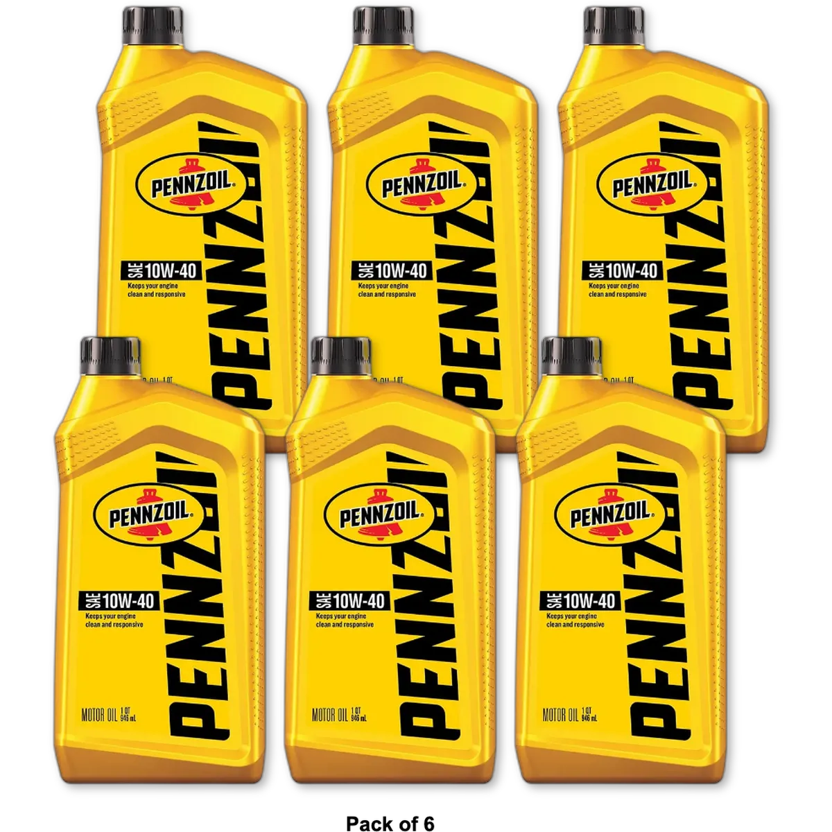 Pennzoil SAE 10W-40 Motor Oil for Engine 32 Oz (Pack of 6)
