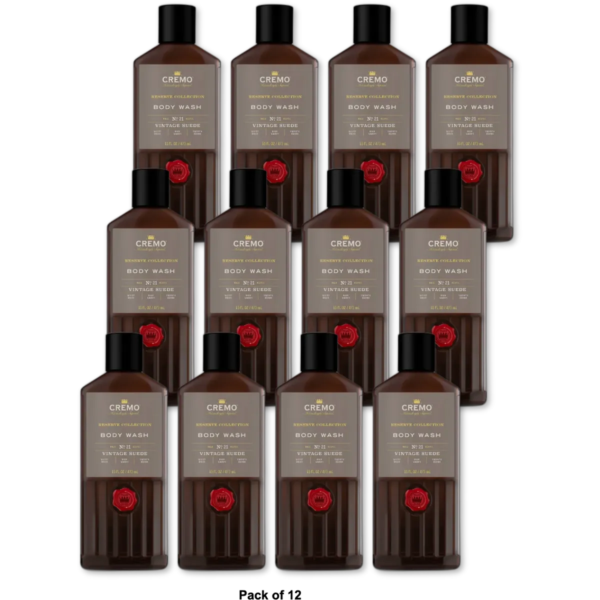 Cremo Vintage Suede Body Wash - 16 fl oz (Pack of 12)