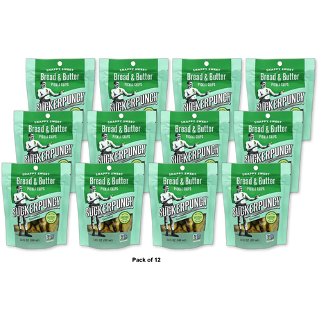 SuckerPunch Pickle Chips Bread &amp; Butter 3.4 oz (Pack of 12)