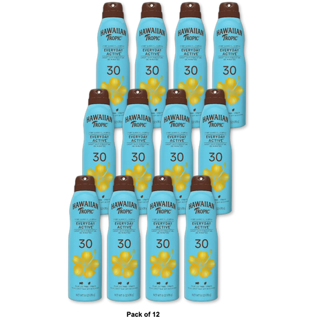 Hawaiian Tropic Everyday Active Clear Spray Sunscreen SPF 30 6Oz (Pack of 12)