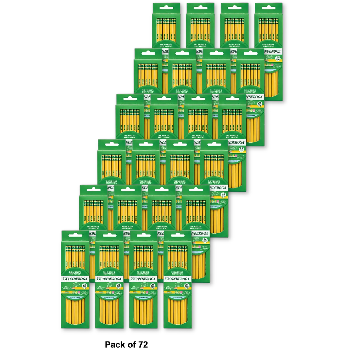 TICONDEROGA PENCILS #2 HB 24 COUNT - 4.8 OZ (PACK OF 72)