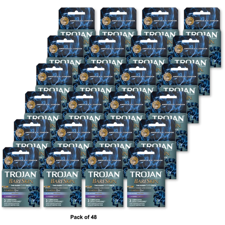 Trojan Bare Skin Condoms 3 Count 1.13oz (Pack of 48)