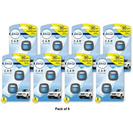 Febreze Car Vent Air Freshener Midnight 2 Count 0.13Oz (Pack Of 8)