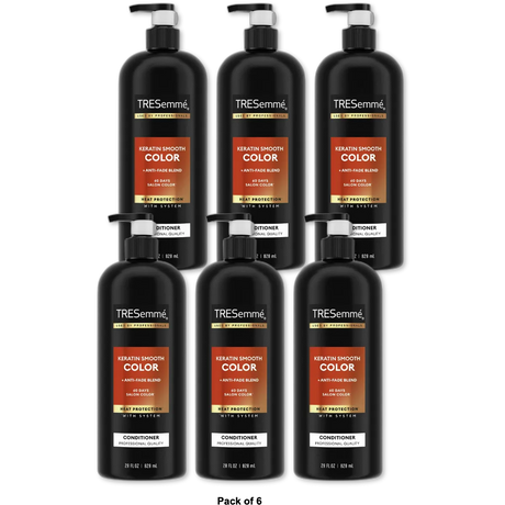 Tresemme Keratin Smooth Color Conditioner for Hair 28 Oz (Pack of 6)