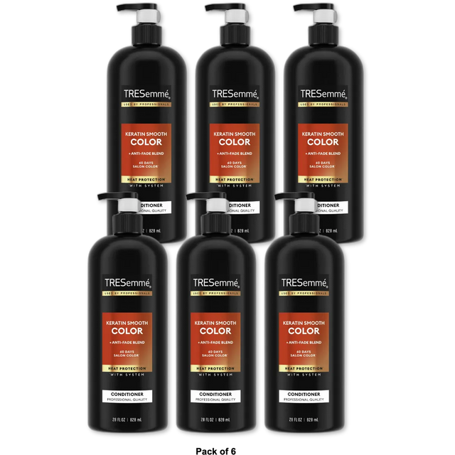 Tresemme Keratin Smooth Color Conditioner for Hair 28 Oz (Pack of 6)