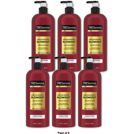 TRESemme Conditioner for Frizzy Hair Keratin Smooth Formulated with Lamellar 28 oz (Pack of 6)