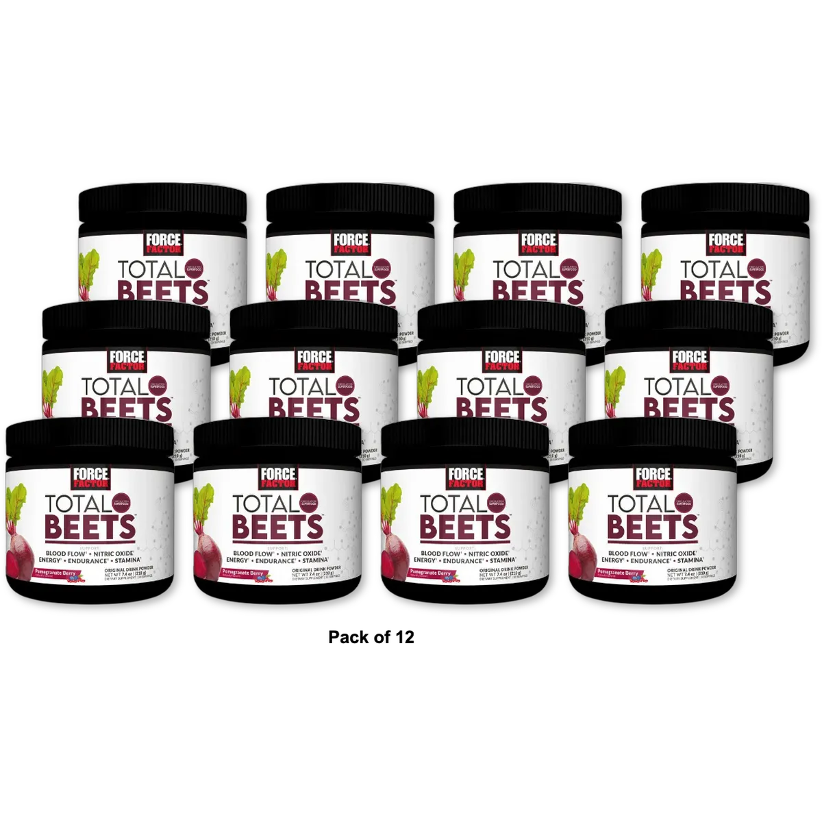 Force Factor Total Beets Powder 7.4 oz (Pack of 12)