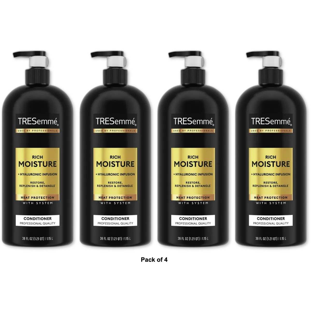 TRESemme Rich Moisture Conditioner for Dry Hair Rich Moisture Hydrating Conditioner Formulated With Vitamin E And Biotin 39 oz (Pack of 4)
