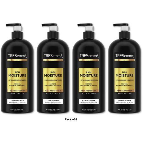 TRESemme Rich Moisture Conditioner for Dry Hair Rich Moisture Hydrating Conditioner Formulated With Vitamin E And Biotin 39 oz (Pack of 4)