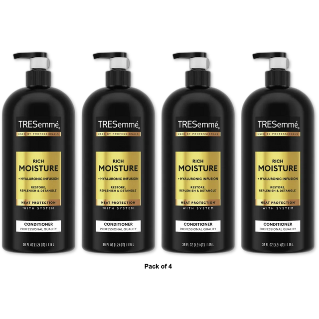 TRESemme Rich Moisture Conditioner for Dry Hair Rich Moisture Hydrating Conditioner Formulated With Vitamin E And Biotin 39 oz (Pack of 4)