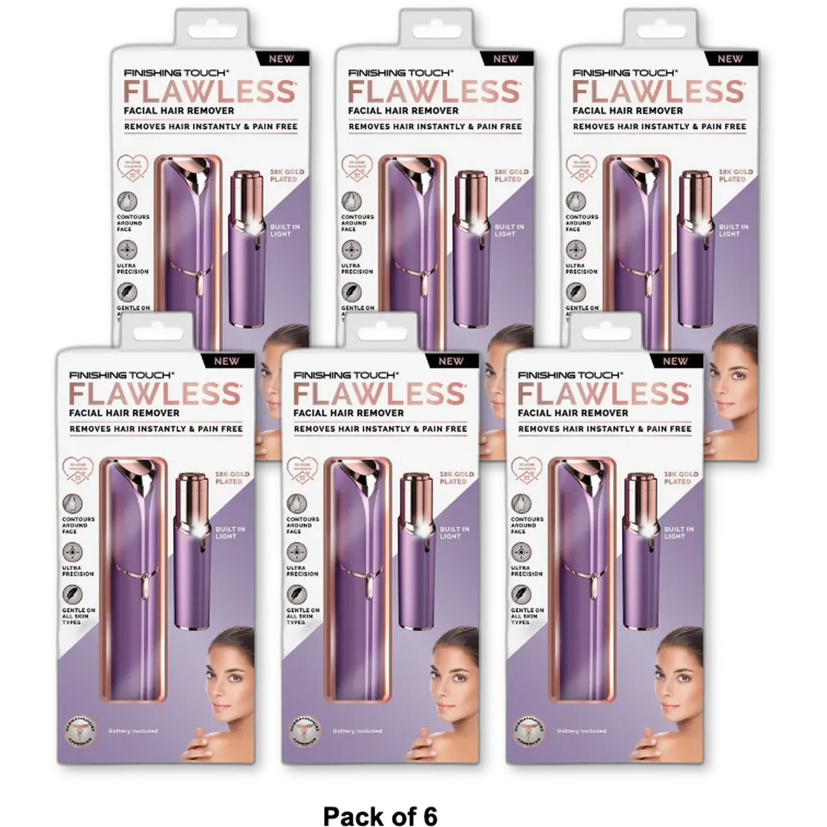 Flawless Hair Remover Lavender 2.4Oz (Pack Of 6)