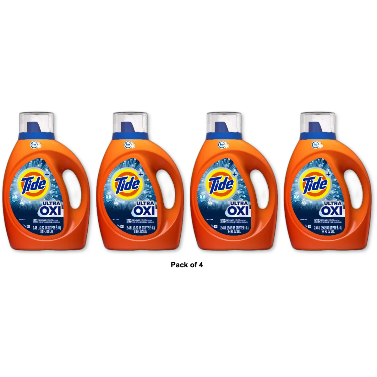 Tide Liquid Detergent OXI with Odor Remover 92oz (Pack of 4)