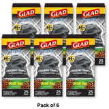 Glad ForceFlex Drawstring Trash Bag Pine-Sol 25 Bags 30.56oz (Pack of 6)