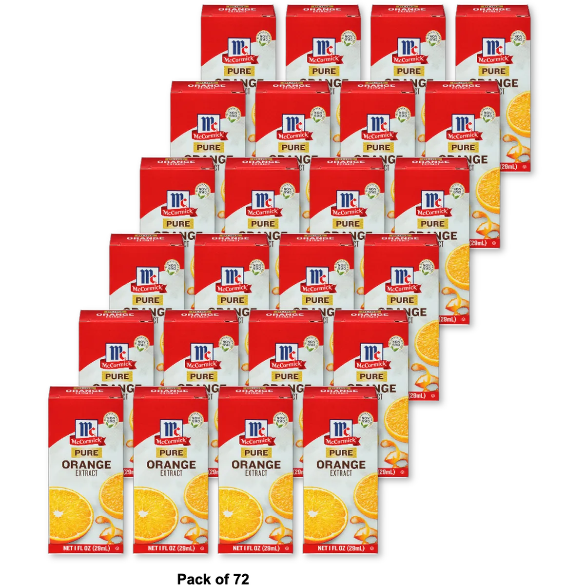 McCormick Non-GMO Gluten Free Pure Orange Extract Box 1 Oz (Pack of 72)