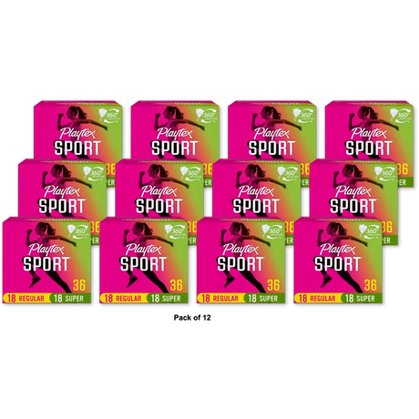 Playtex Sport Unscented Tampons Multi Pack36 Ea 0.2Oz (Pack Of 12)