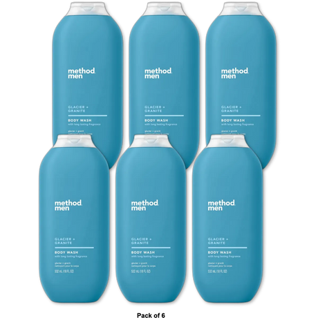 Method Men's Body Wash Glacier + Granite 18 Oz (Pack of 6)