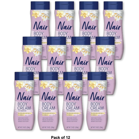 Nair Hair Remover Body Cream Nourish Oat Milk Vanilla 7.9 oz (Pack of 12)