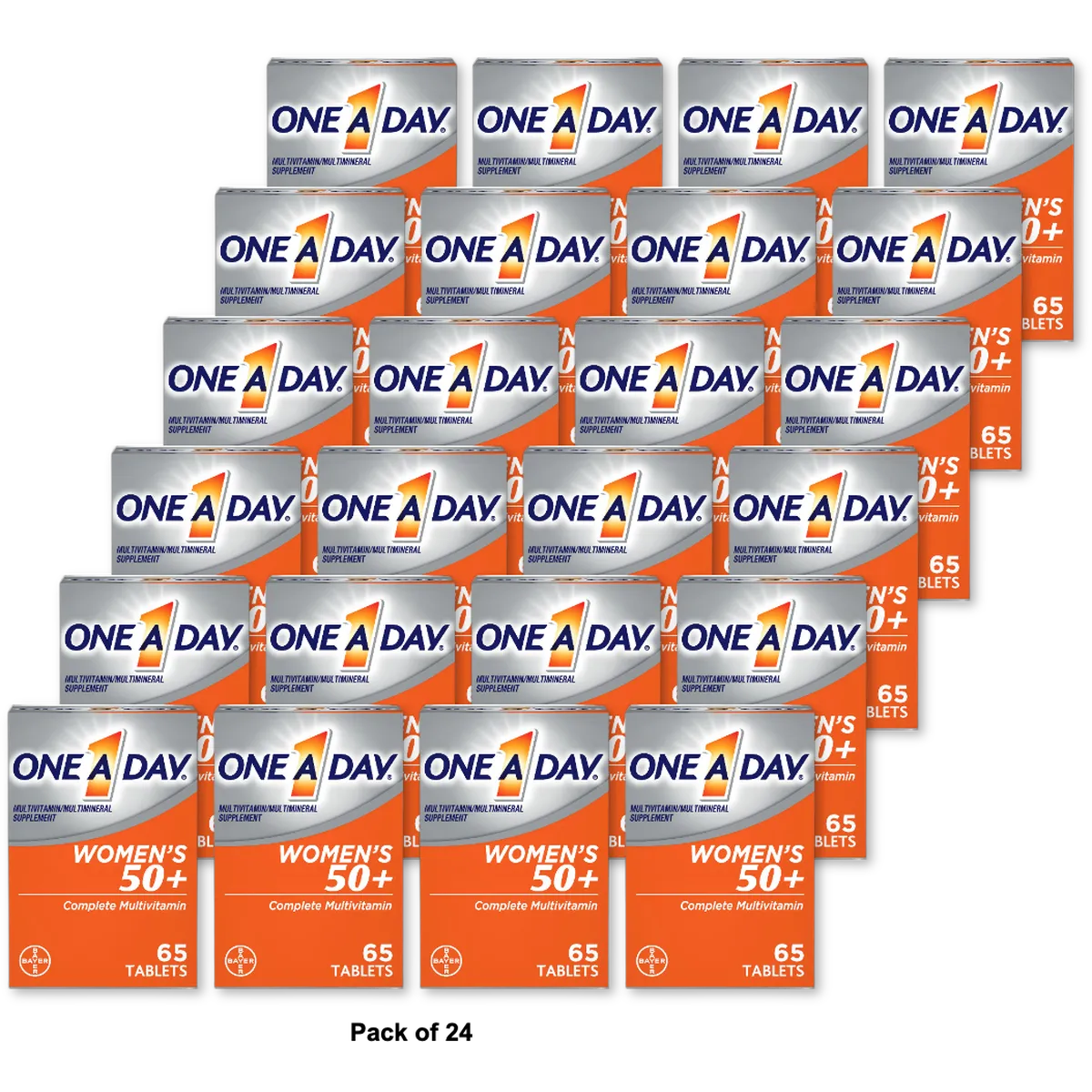 One A Day 50+ Complete Multivitamin Tablets For Womens 0.34Oz (Pack Of 24)