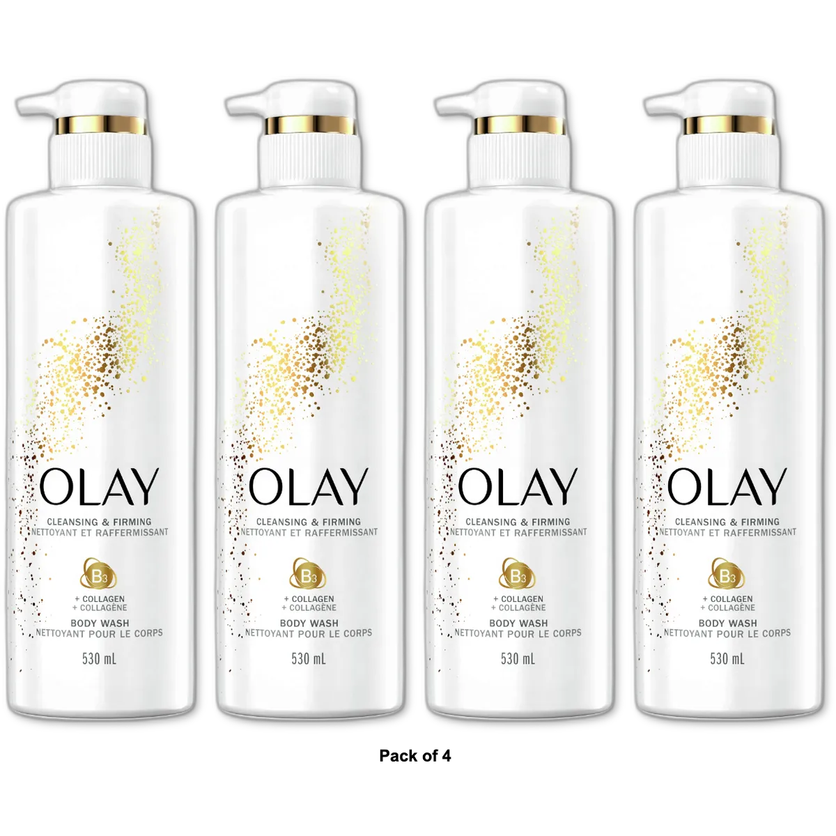 Olay Cleansing & Firming Women's Body Wash with Vitamin B3 and Collagen 20 fl oz (Pack of 4)