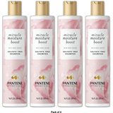 Pantene Nutrient Blends Miracle Moisture Boost Rose Water Shampoo for Dry Hair Sulfate Free Floral 9.6 Fl Oz (Pack of 4)