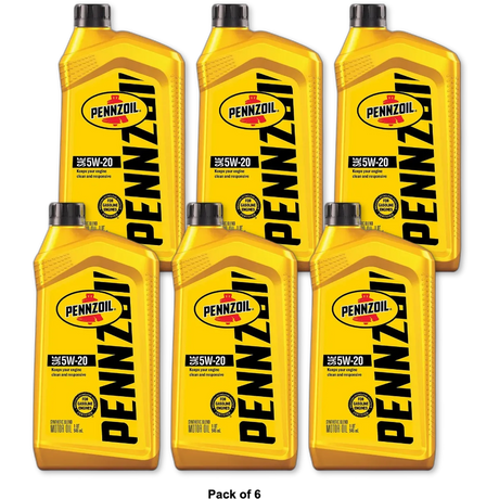 Pennzoil SAE 5W-20 Synthetic Blend Motor Oil for Gasoline Engine 32 Oz (Pack of 6)