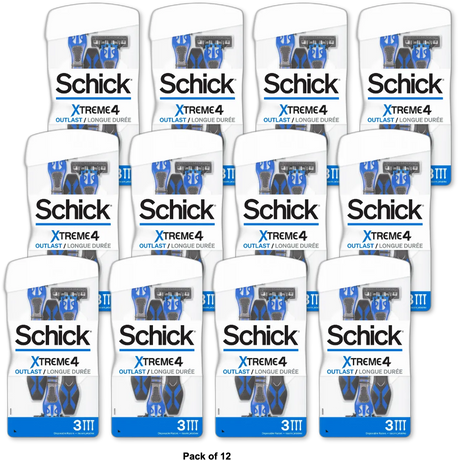 Schick Xtreme4 Mens Disposable Razor 2.72oz (Pack of 12)