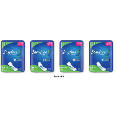 Stayfree Maxi Pads Super Feminine Pads No Wings Jumbo Pack 18oz (Pack of 4)
