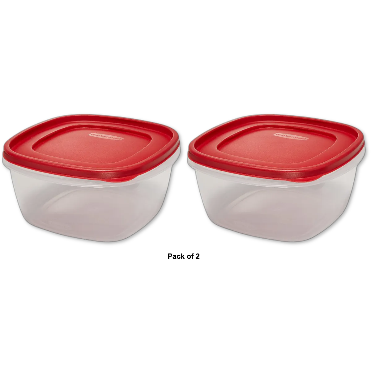 Rubbermaid Easy Find Lid Square Food Storage Container 14-Cup Red 16.64oz (Pack of 2)