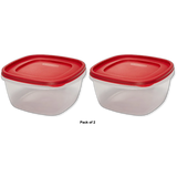 Rubbermaid Easy Find Lid Square Food Storage Container 14-Cup Red 16.64oz (Pack of 2)