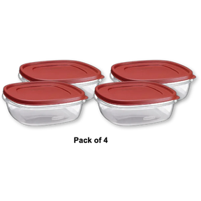 Rubbermaid Easy Find Lid Square 9 Cup Food Storage Container - 1 Ea 19.2oz (Pack of 4)
