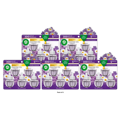 Air Wick Scented Oil Refills Lavender And Chamomile 3.38oz (Pack of 5)