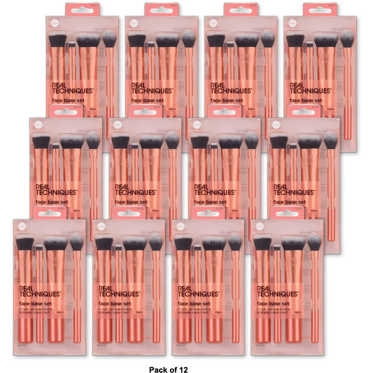Real Techniques 4 Piece Face Base Makeup Brush Set 1 Ct 4.59oz (Pack of 12)