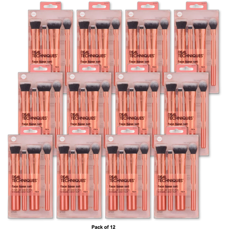 Real Techniques 4 Piece Face Base Makeup Brush Set 1 Ct 4.59oz (Pack of 12)