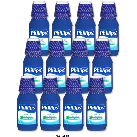 Phillips Laxative Liquid Milk Of Magnesia Mint 12oz Bt by Bayer Consumer Products -Part no. 305 (Pack of 12)
