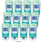 Wet Ones Sensitive Skin Extra Gentle Hand Wipes Hypoallergenic 0.64Oz (Pack Of 12)