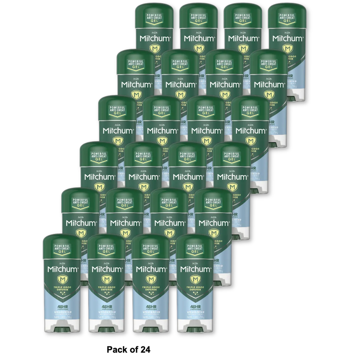 Mitchum Clear Gel Antiperspirant And Deodorant Unscented3.4Oz (Pack of 24)