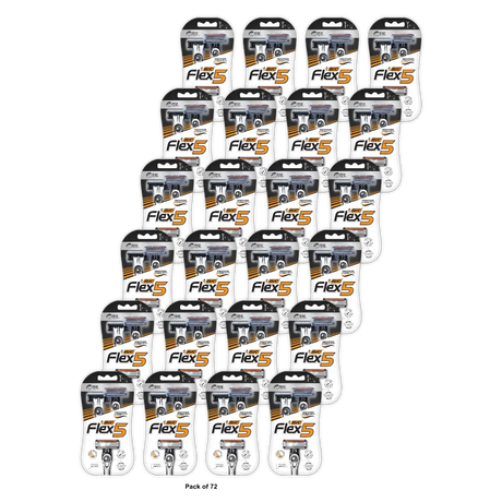 BiC Flex 5 Mens Shaver 5 Bladed Razor Heads 3.52Oz (Pack of 72)