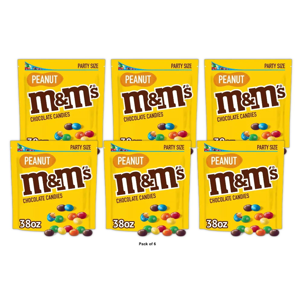 M And Ms Peanuts Milk Chocolate Candy 38Oz (Pack of 6)