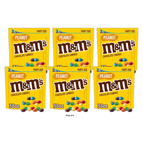 M And Ms Peanuts Milk Chocolate Candy 38Oz (Pack of 6)