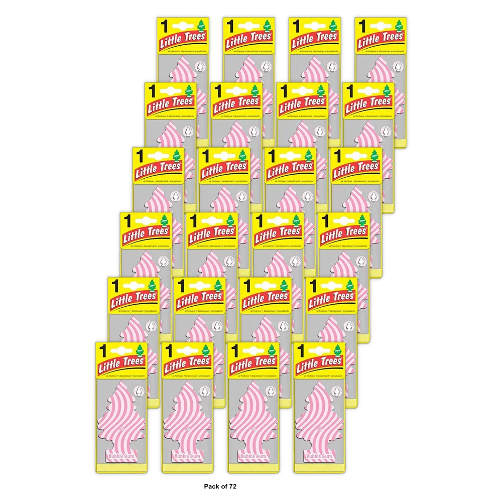 Little Trees Car Air Freshner Bubble Gum 0.63Oz (Pack of 72)